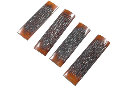 Amber Jigged Bone Scales